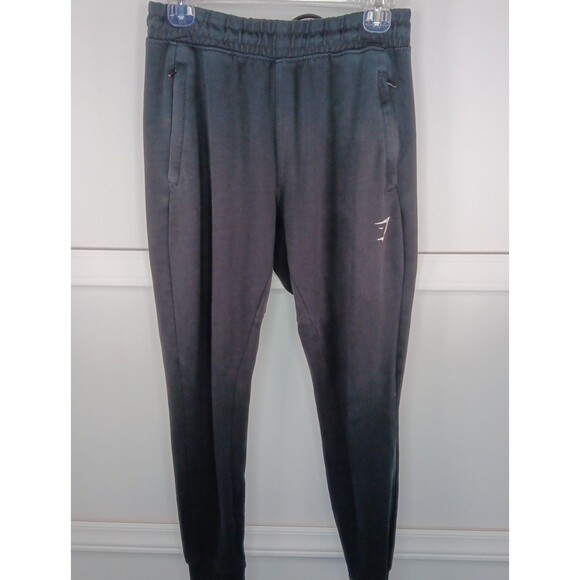 Gymshark React Jogger Pants Mens Small Black Athletic Tapered Fit Workout EUC - Picture 1 of 7